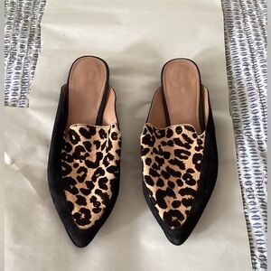Halogen Western Corbin Leopard Mules Shoes Size 8